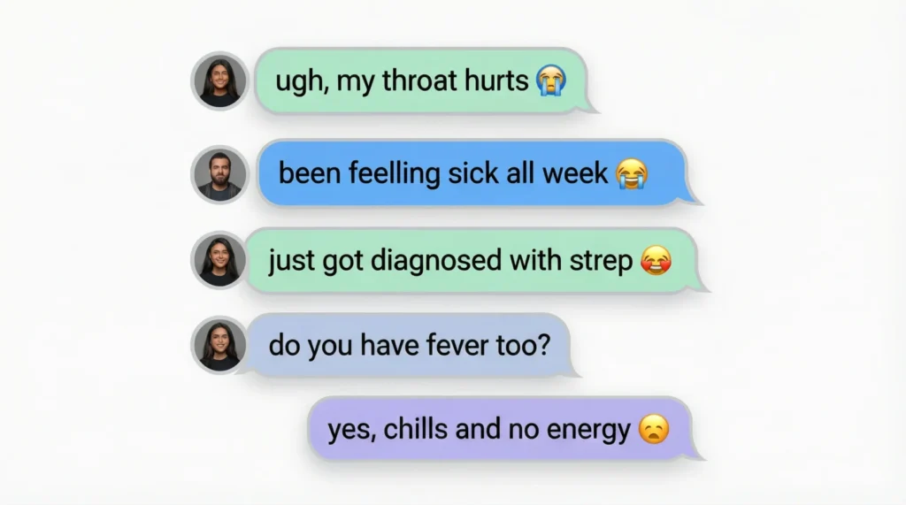 Examples of “What Does Strep Throat Look Like” in Conversation